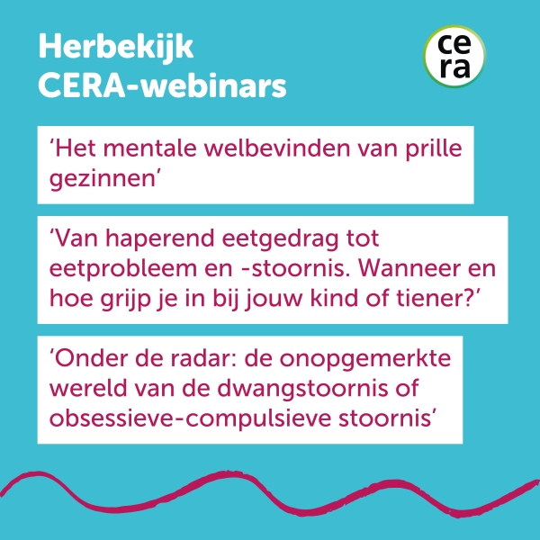 Webinars CERA over geestelijke gezondheid